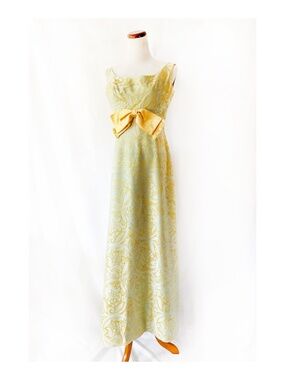 Vintage 1960s Brocade A-line Gown Medium